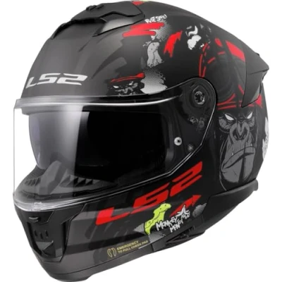 Abbildung von LS2 FF808 Stream II Angry Monkey Matt Black/Red 3XL Helm