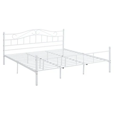 Abbildung von en.casa Metallbett, »Damur« Bett 200 x 180 cm weiß, matt
