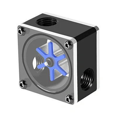 Abbildung von 3 Wege Durchflussanzeige für die Wasserkühlung, Wasserdurchflusssensor 6 Laufrad Durchflussmesser PC Wasserkühlungssystem