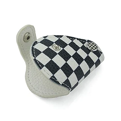 Abbildung von Heinmo Für Cooper R55 R56 R57 R60 R61 Clubman Countryman Union Jack Auto Echtes Leder Schlüsseltasche Fall Abdeckung (Grid)