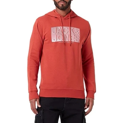 Abbildung von JACK&amp;JONES Herren JJPETER Sweat Hood Kapuzenpullover, Cinnabar, L