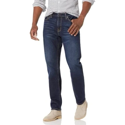 Abbildung von Amazon Essentials Herren Stretchjeans, Gerade Geschnitten, Indigo Waschung, 40W / 32L