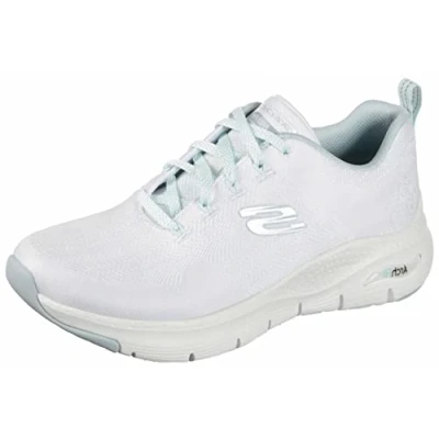 Abbildung von Skechers Damen Arch Fit Comfy Wave Sportschuh, White Mint Wmnt, 36 EU