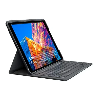 Abbildung von Logitech SLIM FOLIO iPad Air (3. Generation) Tastatur Case mit integrierter kabelloser (Modell: A2152, A2123, A2153, A2154), UK QWERTY Layout Graphit