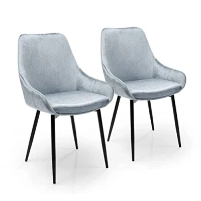 Abbildung von Kare Design Stuhl East Side 2er Set, Grau, Polsterstuhl, Esszimmerstuhl, Samptoptik, pflegeleichter Stoff, gemütlicher Stuhl, für Ess , Wohn oder Arbeitszimmer, 83x48x57cm (H/B/T)