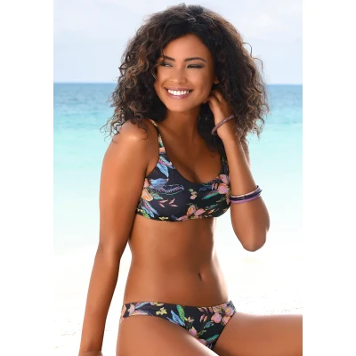 Abbildung von Lascana Bustier Bikinitop, Damen, Größe: 32, Anthracite