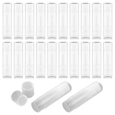 Abbildung von 20PCS Leer Lippenstift Tubes, Leere Lippenpflegestift Behälter,Leere Tuben zum Befüllen mit Kappe für Lippenbalm, Selbstgemachten Balsam, DIY Selbst Hergestellte (5g) (Transparent)