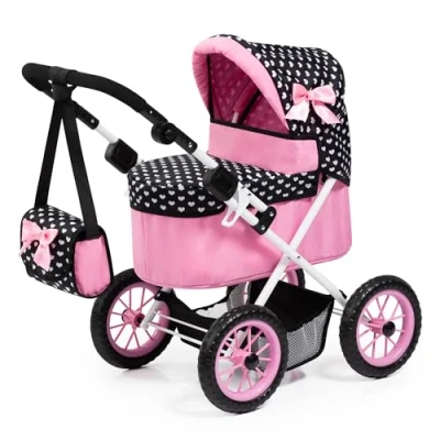 Abbildung von Bayer Puppenwagen Trendy, pink/schwarz, mit Wickeltasche