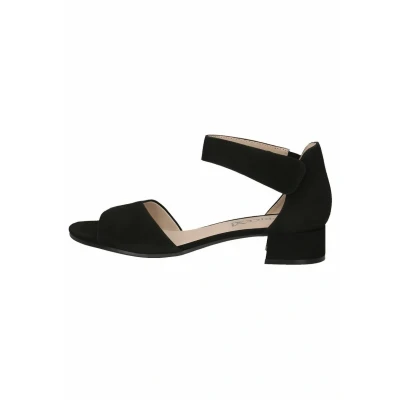 Abbildung von CAPRICE Damen Sandalen mit Absatz aus Leder Riemchen, Schwarz (Black Suede), 38.5 EU