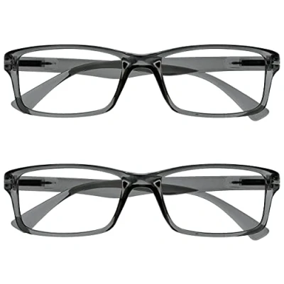 Abbildung von The Reading Glasses Company Die Lesebrille Unternehmen Grau Leser Wert 2er Pack Designer Stil Herren Damen Lesehilfe RR92 7 +1,50
