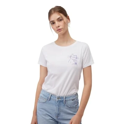 Abbildung von Mavi CAT Drink TEE Tshirt print, Damen, Größe: Small, White