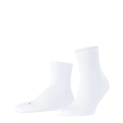 Abbildung von FALKE Unisex Run U SSO Baumwolle Funktionsmaterial einfarbig 1 Paar Socken, Weiß (White 2000) Gerippter Schaft, 51 52