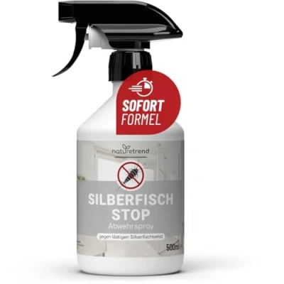 Abbildung von naturetrend Silberfisch Stop Spray 500ml Effektives Silberfischmittel zur schnellen &amp; langfristigen Abwehr I Mittel gegen Silberfische, Anti Silberfische