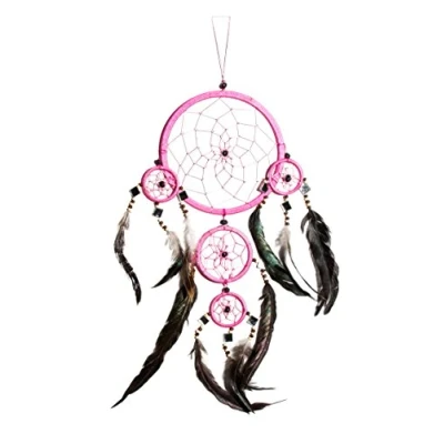 Abbildung von 60cm x 16cm Dreamcatcher Traumfänger Kinder Spiegel Pink Glitzer Traum