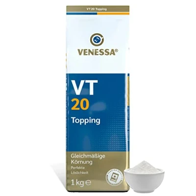 Abbildung von VENESSA VT20 Milchpulver 2 x 1kg Topping Probierpack für Vending und Kaffee Vollautomaten, 20% Magermilchanteil, hochwertiges zur Verfeinerung von &amp; Cappuccino