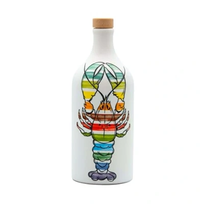 Abbildung von Frantoio Muraglia, Hummer Pop Art Keramikgefäß mit Nativem Olivenöl Extra 500ml, intensiv fruchtige Essenz, handgefertigt und dekoriert von unseren apulischen Kunsthandwerkern