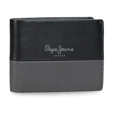 Abbildung von Pepe Jeans Doppelte Horizontale Geldbörse mit Geldbörse, Schwarz, 11 x 8 1 cm, Leder, Talla única,