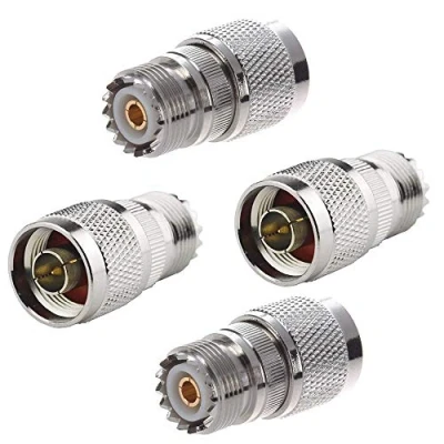 Abbildung von TengKo RF Koaxial Koax Adapter N Stecker auf UHF Buchse SO 239 für Wi Fi Antenne Repeater Funksignal Verlängerungskabel (4 Pack)