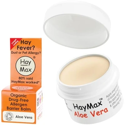 Abbildung von HayMax Heuschnupfen Nasenfilter Aloe Vera 5 ml Bio Allergie bei Pollenallergie, macht nicht müde Fängt Pollen, Staub und Allergene ab Für Erwachsene, Kinder &amp; Schwangere geeignet