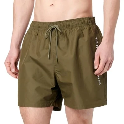 Abbildung von Tommy Hilfiger Original Medium Drawstring Badeshorts, Herren, Größe: XXL, Army green