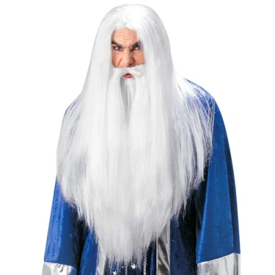 Abbildung von W WIDMANN MILANO Party Fashion M6137 Perücke Zauberer mit Maxibart und Schnurrbart, Fantasy, Märchen, Karneval