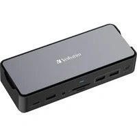 Abbildung von Verbatim USB C Pro Docking Station, 15 in 1 Hub mit integrierter SSD, Multiport Adapter zu HDMI 4K und 8K, A C, PD 80 W, AUX, Card Reader, für Mac / Windows Laptop Co