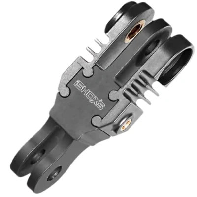 Abbildung von iSHOXS 2C ProFork Xtension S Verlängerungsarm Halterung für GoPro Hero 12 11 10 9 DJI Osmo Insta360 Akaso und kompatible Action Kameras aus Aluminium 40 mm schwarz