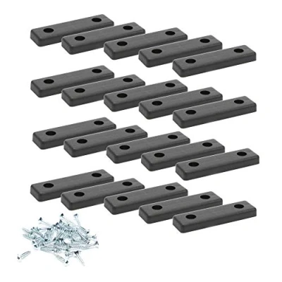 Abbildung von sossai® Möbelfuß Möbelgleiter in Schwarz mit Schrauben, (20 St), 50x14x5mm