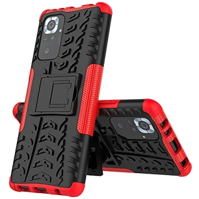 Abbildung von Max Power Digital Hülle für Xiaomi Redmi Note 10 Pro Schutzhülle Bumper Handyhülle Case Cover Stoßfest Doppelschichter Outdoor Shock Absorption 360 Grad (Xiaomi Pro, Rot)
