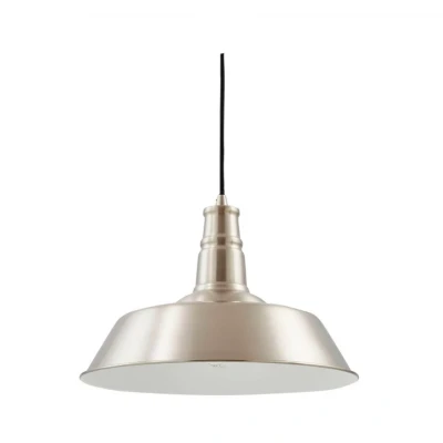 Abbildung von Lindby Hängeleuchte Laylan, nickel/weiß, Ø 36 cm, Metall