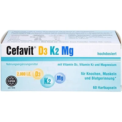 Abbildung von Cefavit D3 K2 Mg 2.000 I.E. Hartkapseln 60 St