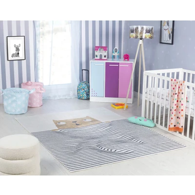 Abbildung von Surya Katze Kinderteppich Cartoon Teppich Kinderzimmer oder Babyzimmer, Kinderzimmerteppich, Krabbelteppich Spielteppich Baby für Jungen &amp; Mädchen, Creme, Beige, Grau 120x170cm