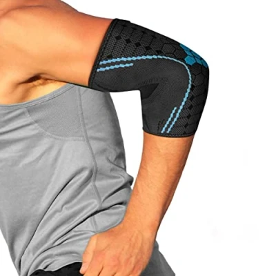 Abbildung von bonmedico Professional Ellenbogen Bandage Kusano für Damen &amp; Herren Ellbogen Links/Rechts Stützt Gelenk und Muskeln Wellness Weihnachtsgeschenke 1 Stück, Grau, XL