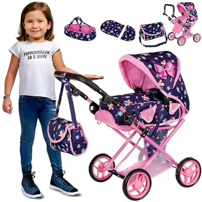 Abbildung von kinderplay Kombi Puppenwagen ab 1 2 3 Jahre Kinderwagen Spielzeug in