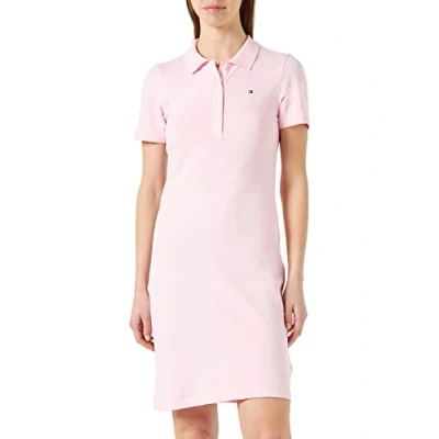 Abbildung von Tommy Hilfiger Damen Polokleid 1985 Slim Pique Fit, Rosa (Pastel Pink), XXL