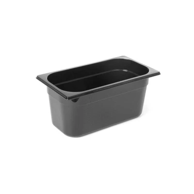 Abbildung von HENDI GN Behälter 1/3 schwarz 200 mm Füllmenge: 7,8 l Polycarbonat Kunststoff 40 bis +110 C, Gastronormbehälter