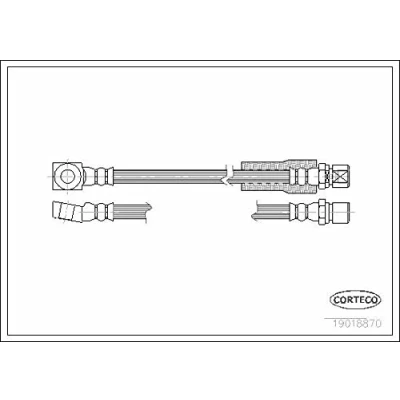 Abbildung von CORTECO 19018870 Bremsschläuche Vorderachse 283 OPEL: Corsa A CC