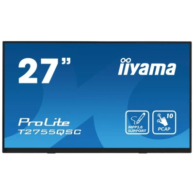 Abbildung von iiyama ProLite T2755QSC B1 68,6 cm 27&quot; IPS LED Monitor WQHD 10 Punkt Multitouch kapazitiv HDMI DP Audio out USB3.2 7H Anti Fingerprint schwarz