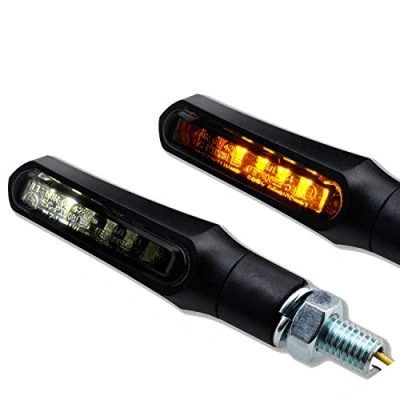 Abbildung von Germany Motorsports LED Mini Motorrad Blinker mit Standlich Positionslicht Shark e geprüft schwarz universal 12V (Standlicht/Positionslicht, 1 Paar)