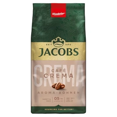 Abbildung von Jacobs Café Crema Aroma Bohnen 500g Sanft &amp; Fein, Nussig, Arabica Robusta Bohnen, Intensität 5/10, ideal für milden Kaffee