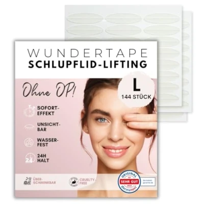 Abbildung von Wundertape Augenlid Tape Schlupflider Stripes für Lifting ohne OP (Packung, 144 St), unsichtbar, Schlupflid Tape, unsichtbar