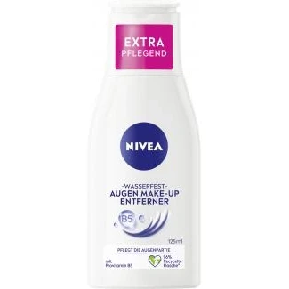 Abbildung von NIVEA Wasserfester Augen Make Up Entferner (125 ml), sanfter mit Kamillen Extrakt und Provitamin B5, entfernt selbst wasserfeste Mascara