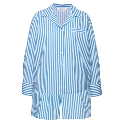 Abbildung von Studio Untold Streifen SET Nachtwäsche Set, Damen, Größe: 42/44, Blue denim