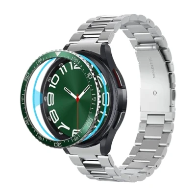 Abbildung von Spigen Bezel Tune Entwickelt für Samsung Galaxy Watch 6 Classic 47mm Lünette Ring Kleber Abdeckung (2023) Grün