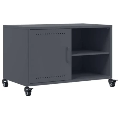Abbildung von vidaXL TV Schrank, Lowboard für Fernseher, Fernsehtisch mit Rollen Stauraum, Möbel Fernsehschrank Wohnzimmer, Anthrazit Kaltgewalzter Stahl