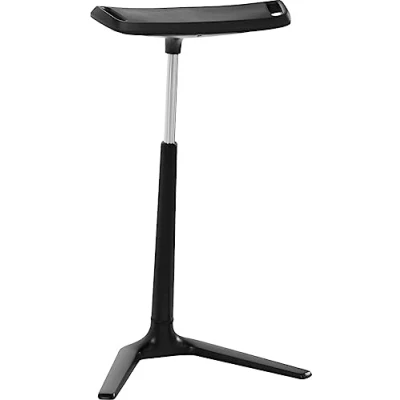 Abbildung von BIMOS Stehhilfe Fin, höhenverstellbar, ergonomisch geneigte Säule, extrabreite Sitzfläche, schwarz