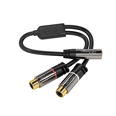 Abbildung von KabelDirekt 3,5mm Adapter Kabel 0,2m (2 x Cinch Buchse &gt; Buchse, 3 polig) PRO Series