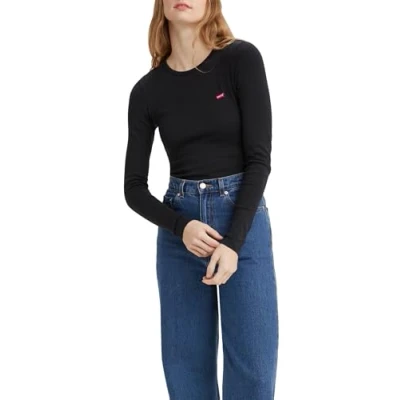 Abbildung von Levi&#039;s BABY TEE Langarmshirt, Damen, Größe: XXS, Black