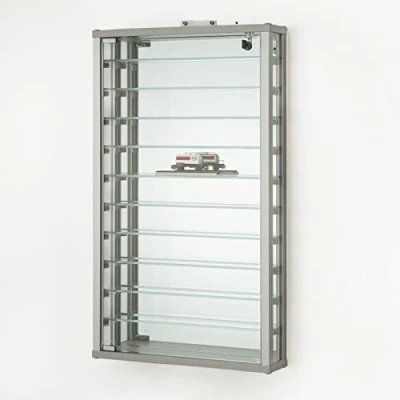 Abbildung von MHN Wandvitrine T 11 x B 51,5 H 86,5 cm schmale Sammler Hängevitrine abschließbar kleine Glas Vitrine Wand hängend Sammlervitrine ohne Beleuchtung