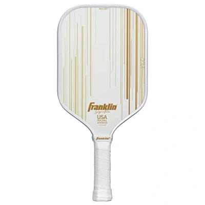 Abbildung von Franklin Sports Pro Pickleball Paddel Signature Series mit MaxGrit Oberfläche USA (USAPA) zugelassenes Turnier 16 mm Polypropylenkern Gold